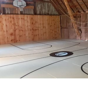 Custom interior basketball court painting